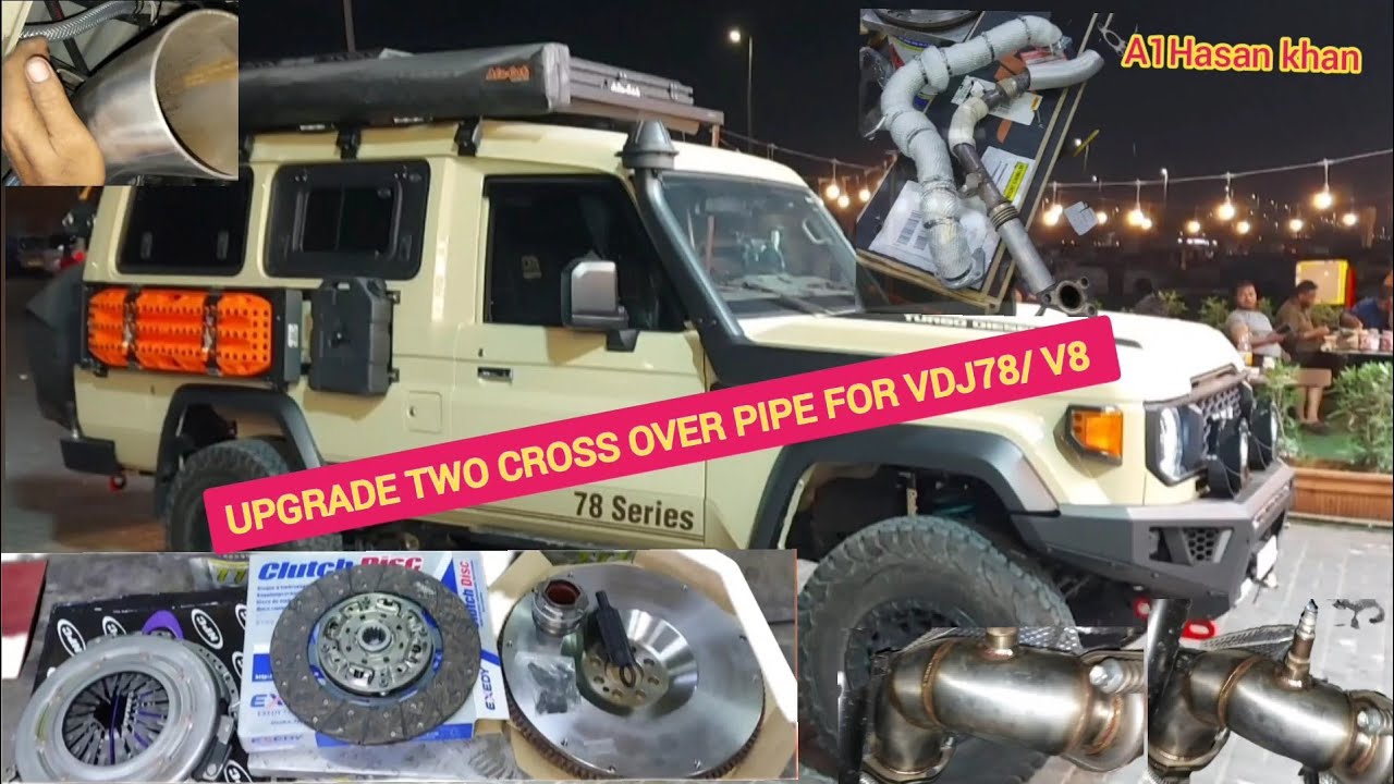  Toyota Land cruiser 70 Series Clutch Install #UPGRADE TWO CROSS OVER PIPE FOR VDJ78/V8