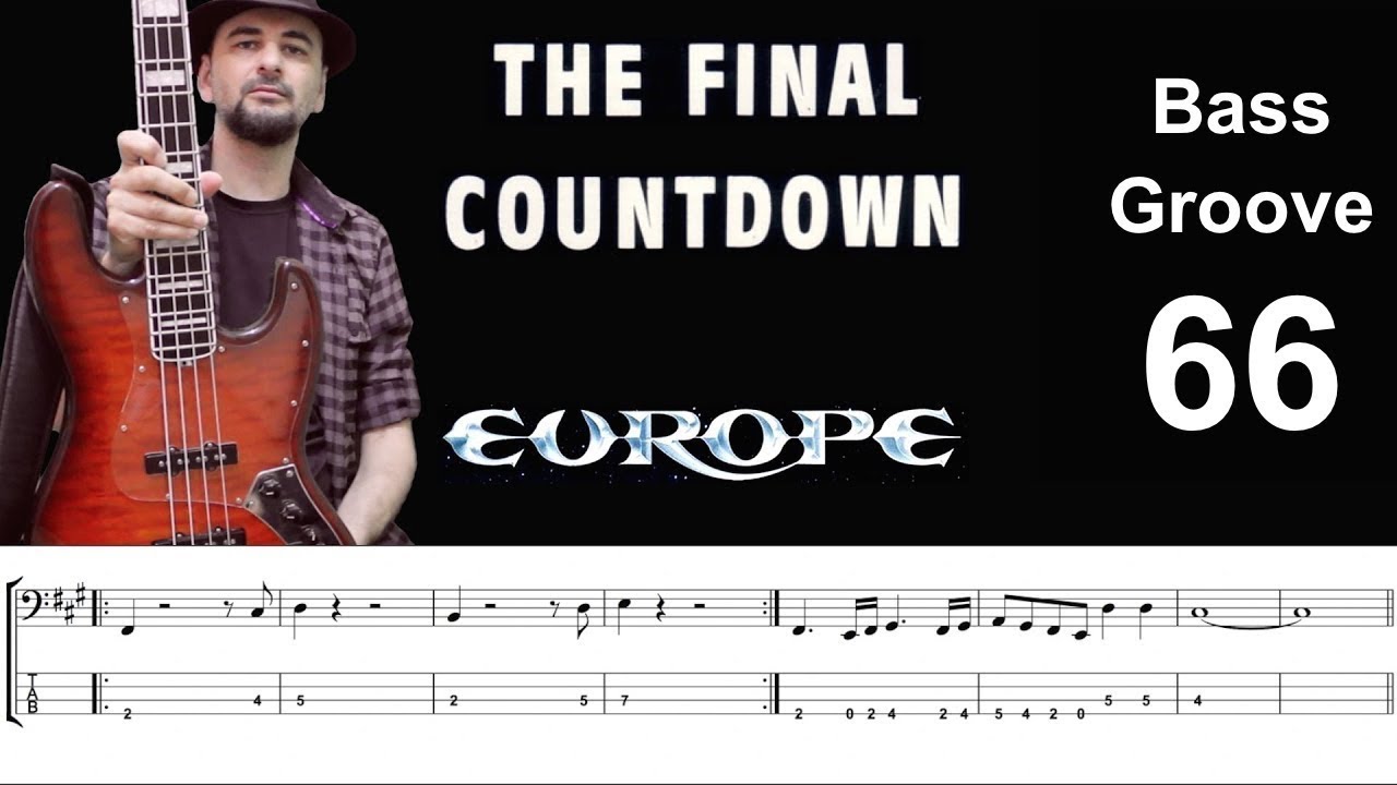 THE FINAL COUNTDOWN (Europe) How to Play Bass Groove Cover with Score & Tab Lesson