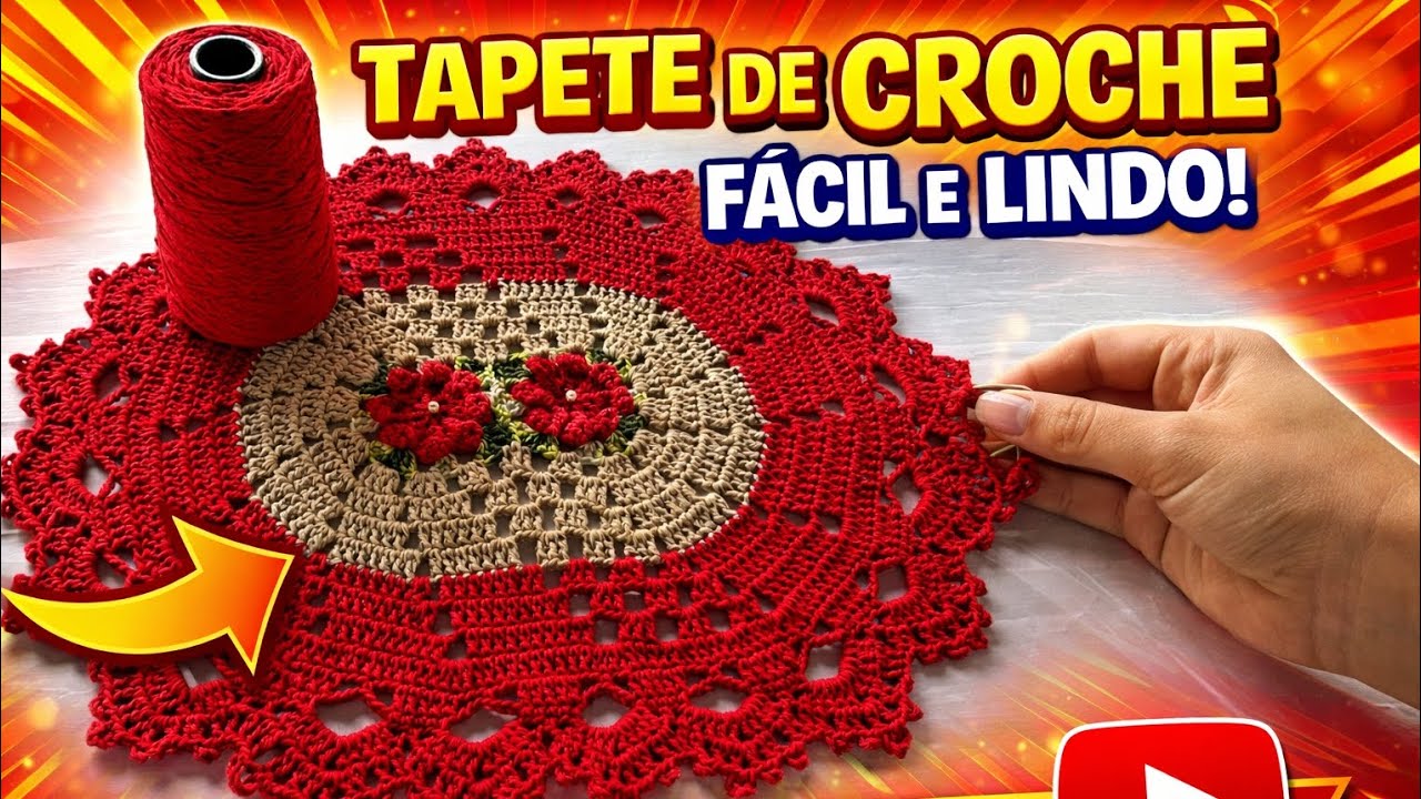 🔥 TAPETE JAQUE (EXPIRAL) PASSO A PASSO | Faça e Venda MUITO Crochê 💰🧶