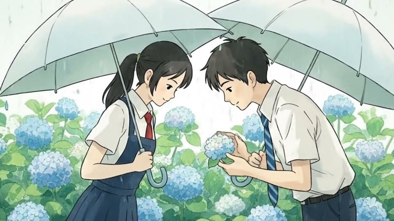 A first love remembered through the scent of hydrangeas in the June rain ☔💧