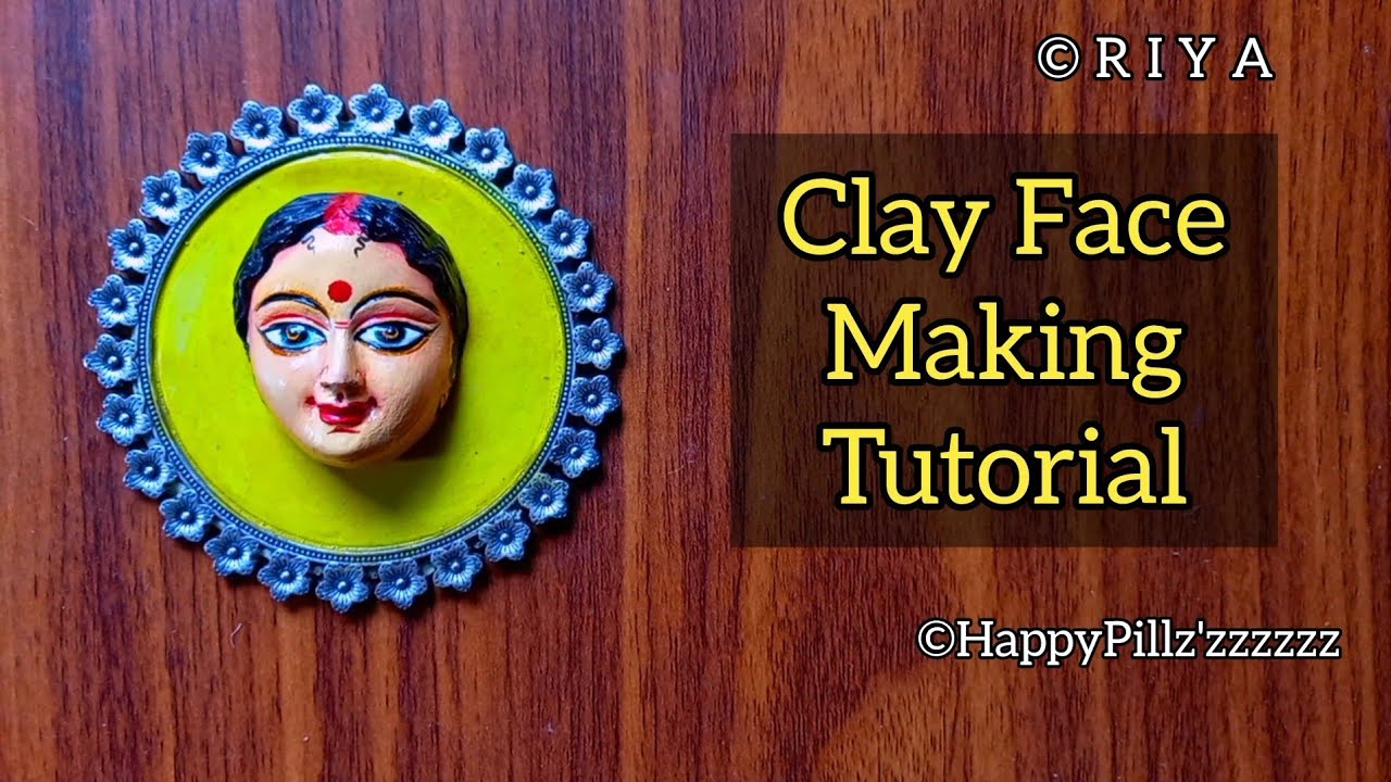 Clay Face Making Tutorial (without using any Mould) Maa Durga idol❤ Puja Special Handmade Jewellery