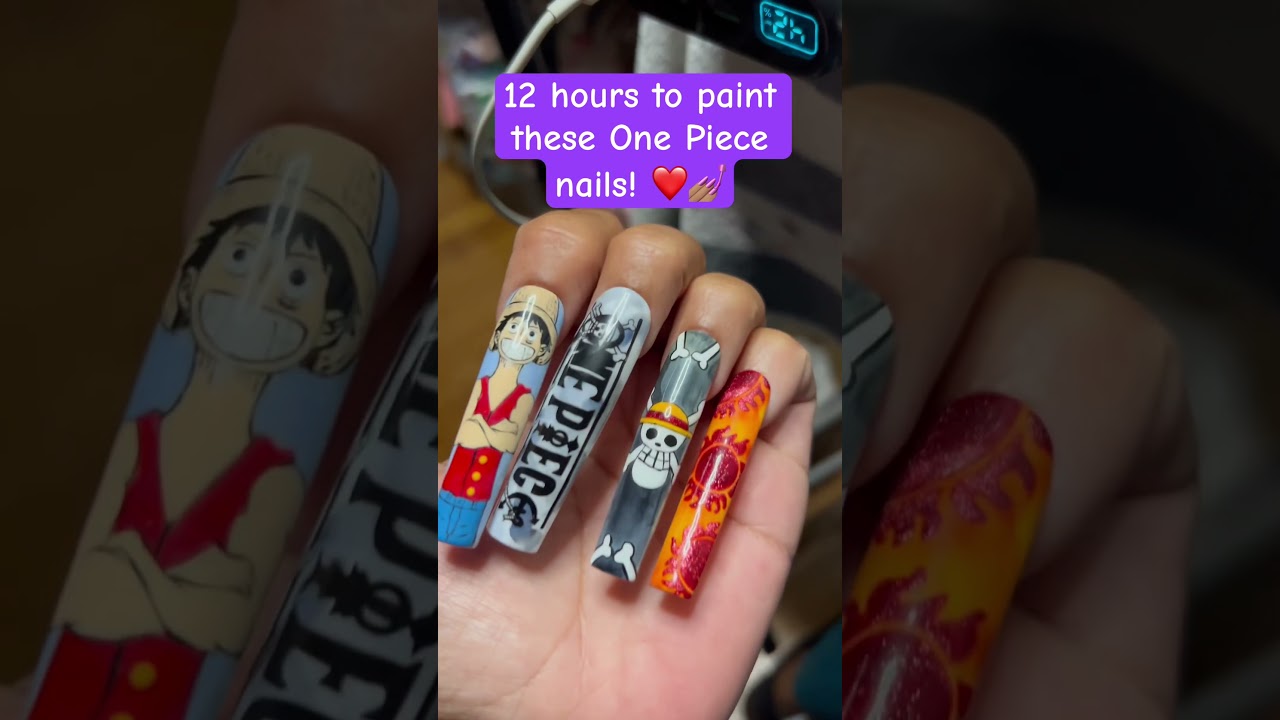 💕💅🏽 #nails #nailart #naildesigns #onepiece #anime #animenails #nailartist #luffy #onepiecenails