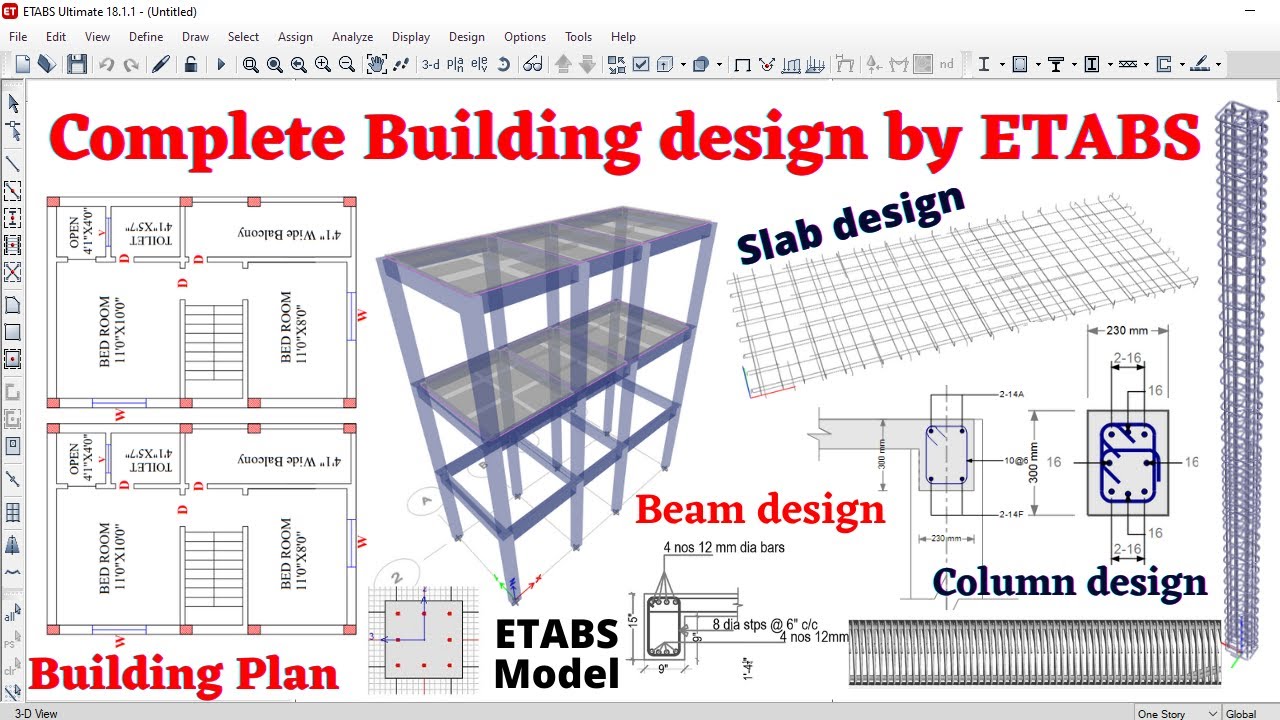 Complete G+1 building design by using ETABS software | Duplex house design | civil engineering |