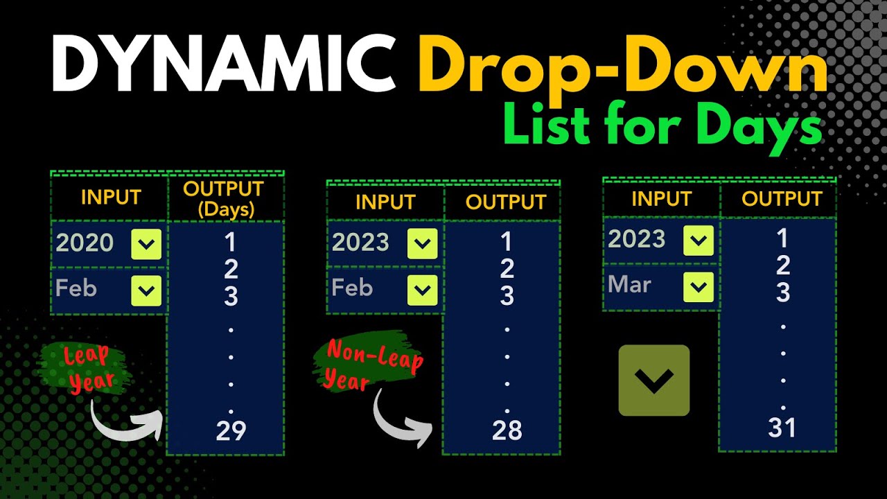 Create a Dynamic Year-Month-Day Drop-Down List in Excel | Excel in Hindi
