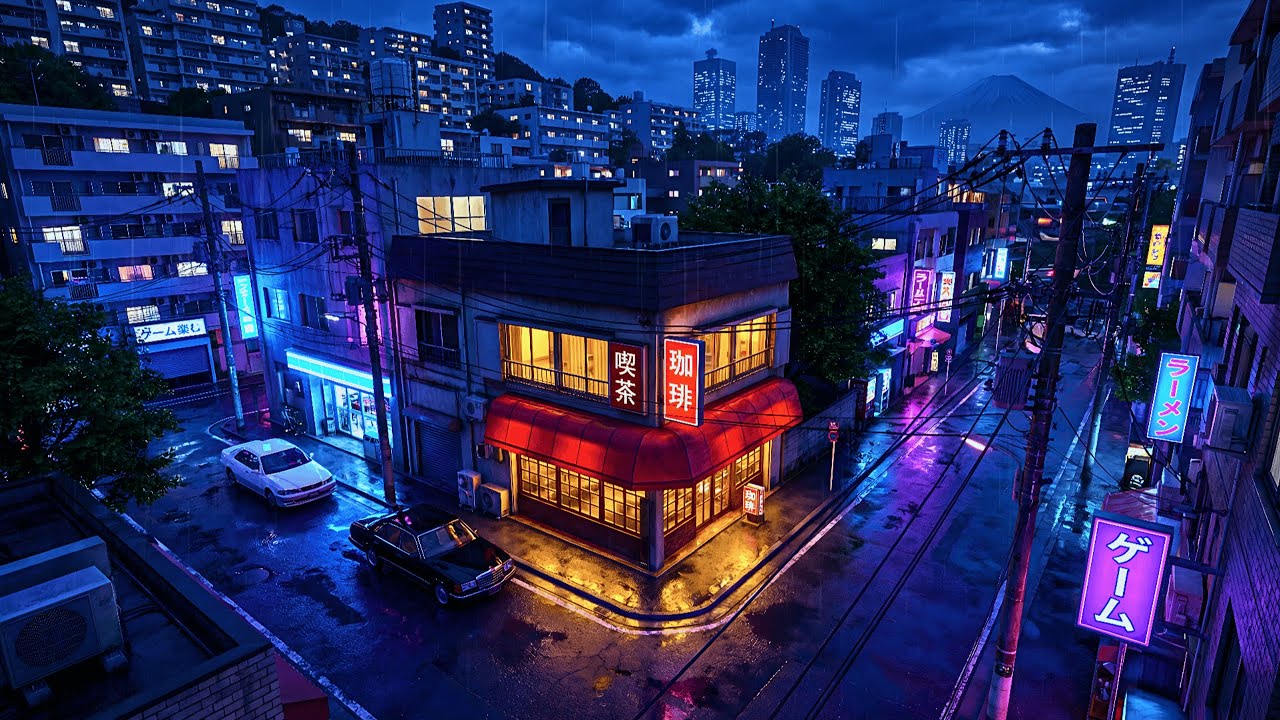 Nostalgic Rainy Tokyo Café 🌧️ Lofi for Focus & Relax