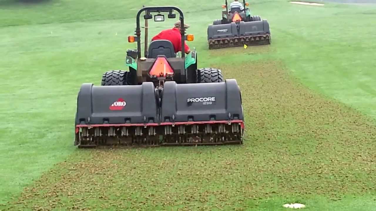 Golf course fairway aeration with Pro Core 1298s