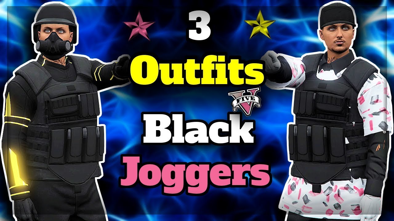 GTA5 I *NEW* TOP 3 Black Jogger Outfits! (MALE) Transfer Glitch! (1.46) TUTORIAL