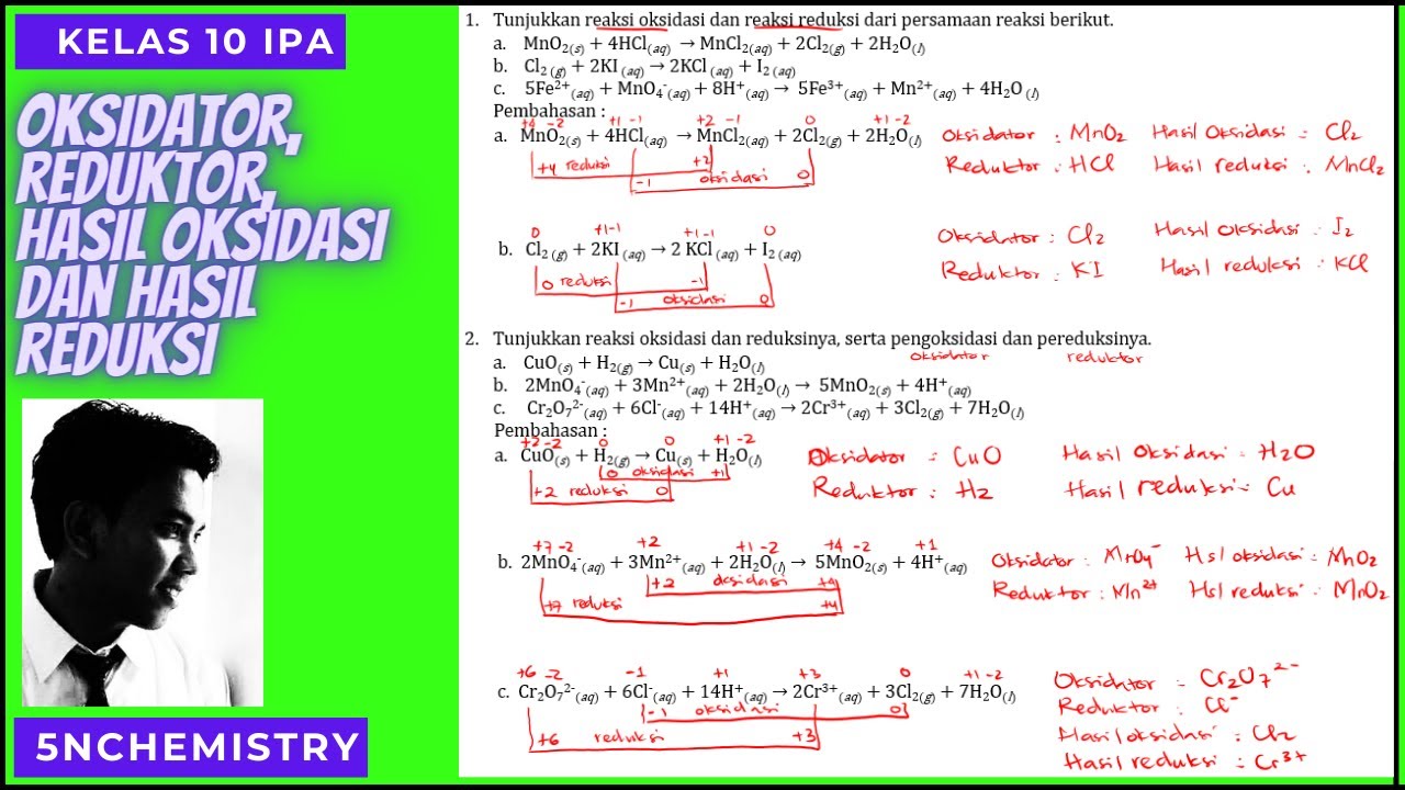 LENGKAP ‼️ MENENTUKAN OKSIDATOR, REDUKTOR, HASIL OKSIDASI DAN HASIL REDUKSI