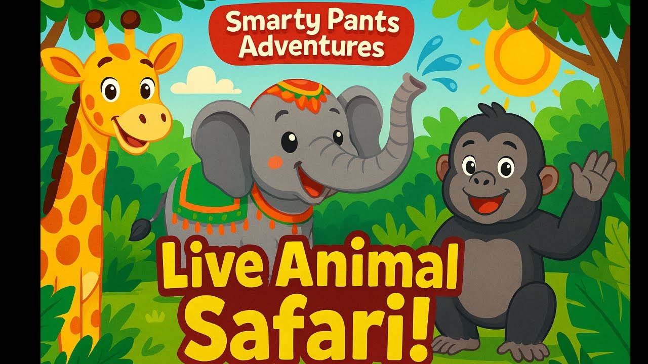 Live Giraffes, Elephants & Gorillas for Kids | Real Animal Safari | Educational Wildlife Video