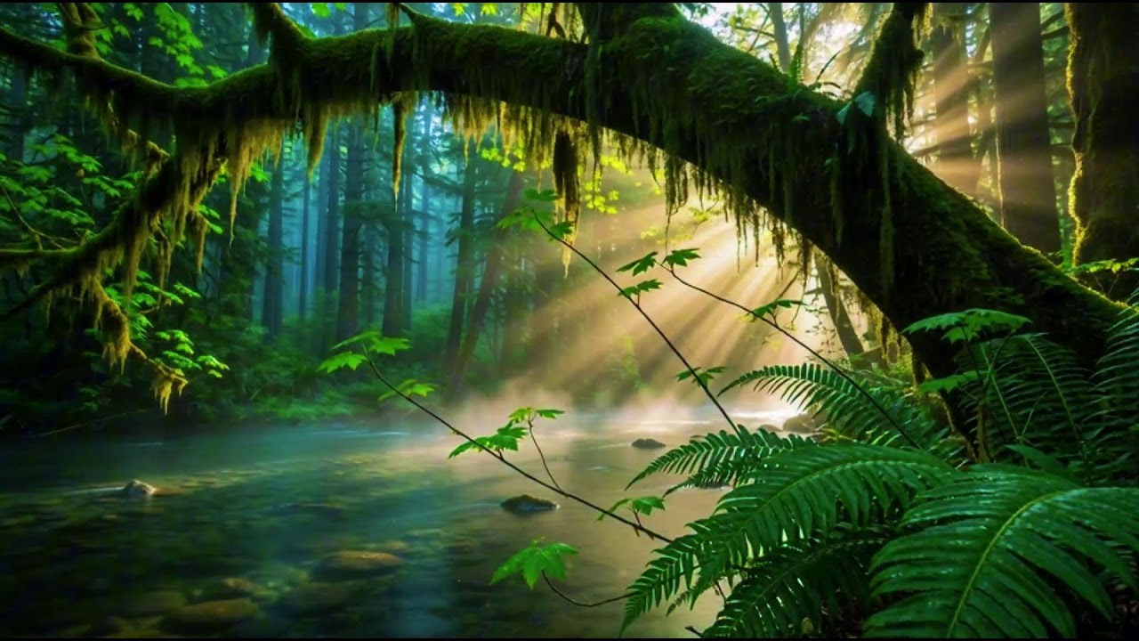 Morning Forest Ambience Birds Singing & Beautiful Stream Sounds for Peaceful Sleep, Rest, Medicine