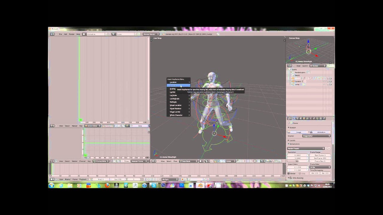 Making a secondlife animation with avastar and blender