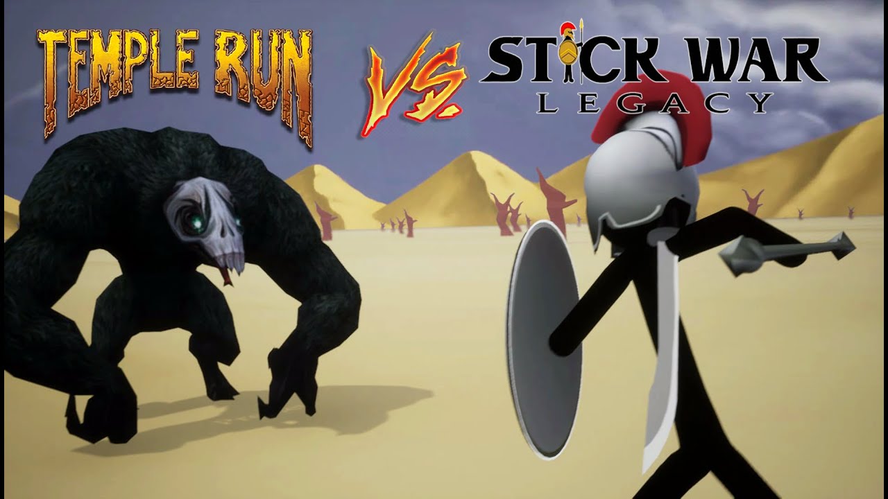 Stick War против Temple Run, глава 1 | Spearton против Skull Monkey