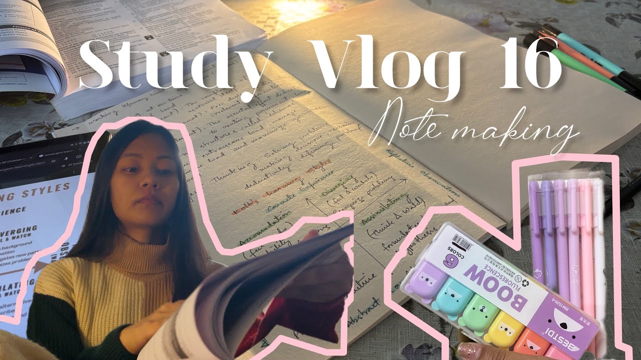 Study Vlog 16 | note making, PYQs solving, study time lapse 📝