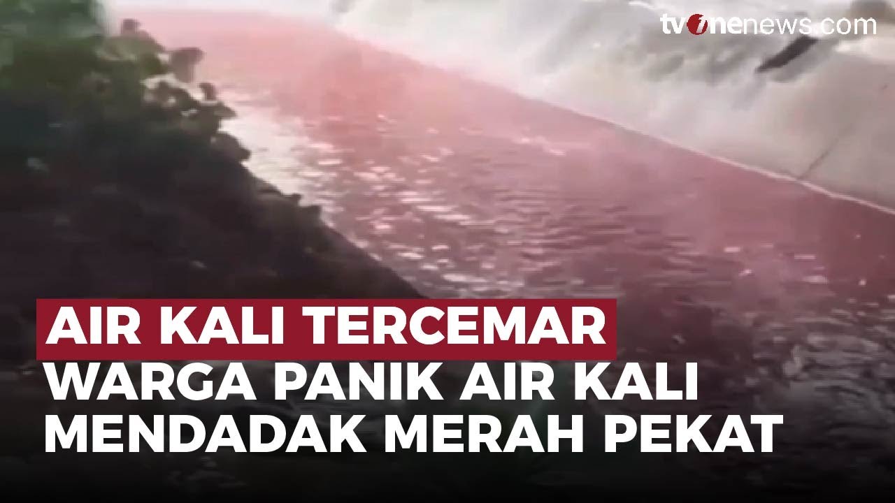 Heboh! Air Kali Rawa Buntu Tangsel Mendadak Merah Pekat, Bikin Warga Risau | OneNews Update