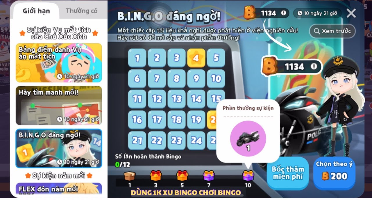 [PLAYTOGETHER] MÌNH ĐÃ DÙNG 1K XU BINGO FULL SỰ KIỆN
