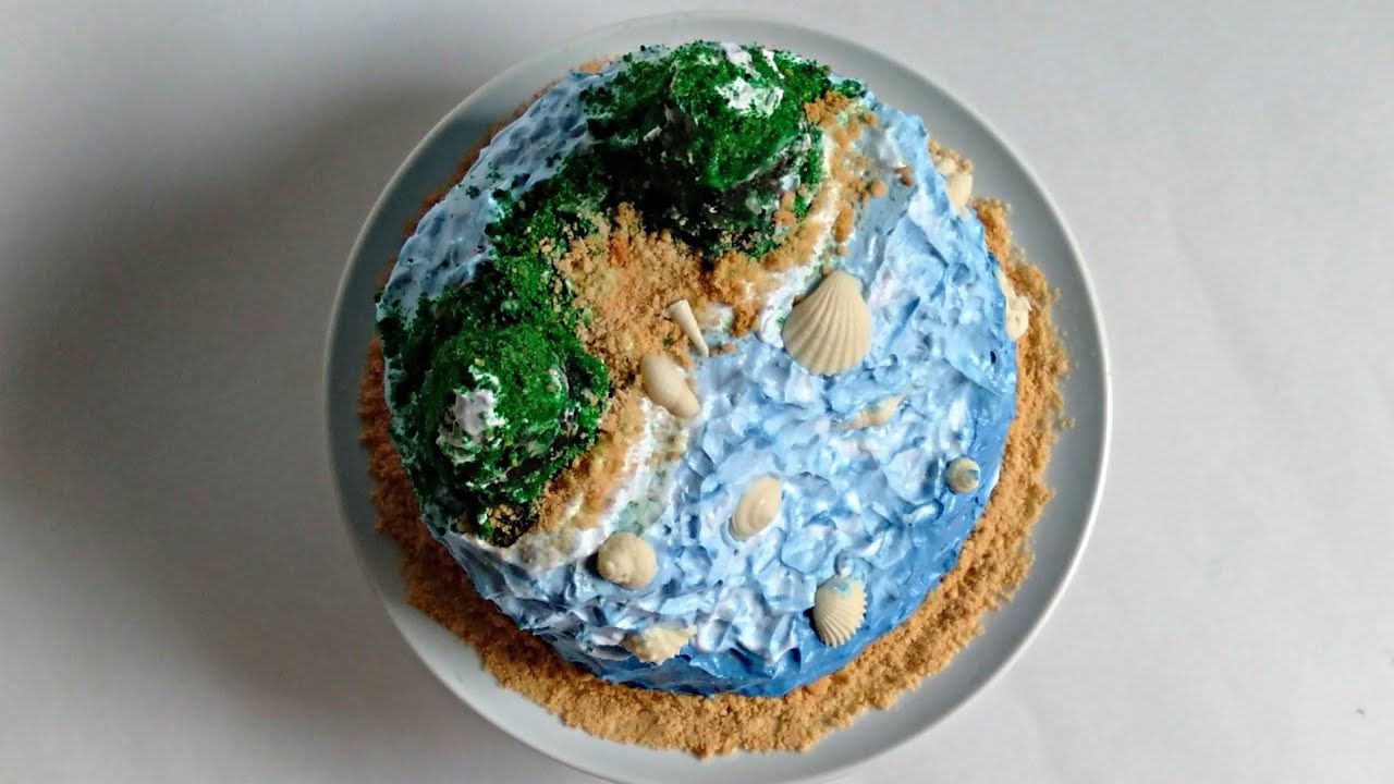 sea - beach theme cake decoration tutorial / সী-বীচ থিম কেক ডেকোরেশন টিউটোরিয়াল।