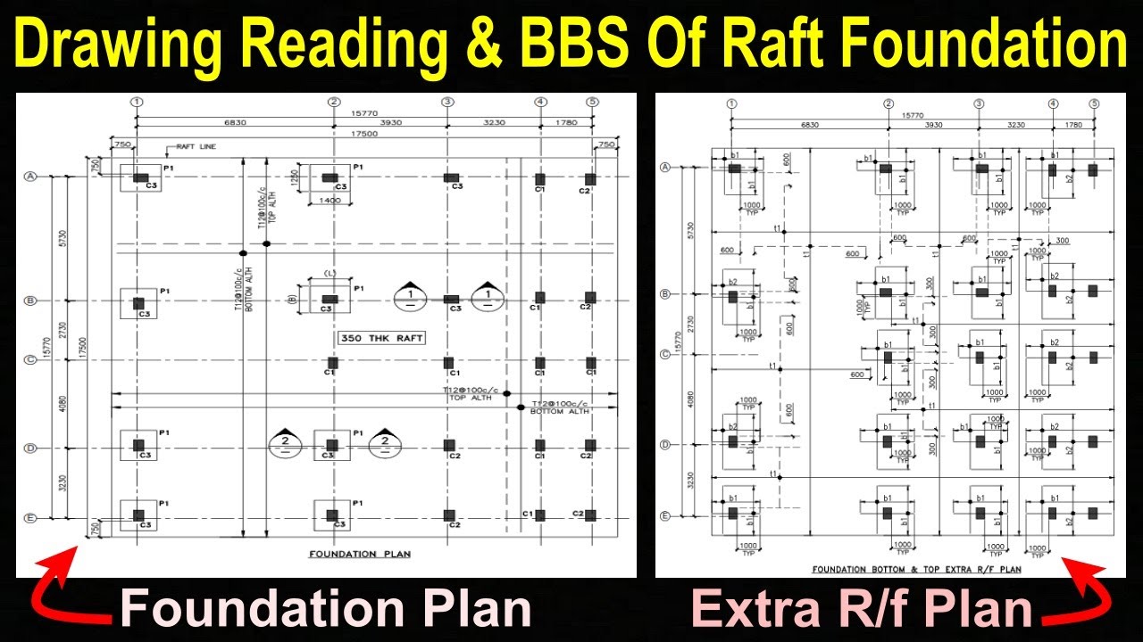 Raft Foundation Drawing Reading And Steel Calculation #RaftFoundation #viral #RaftFoundationDesign