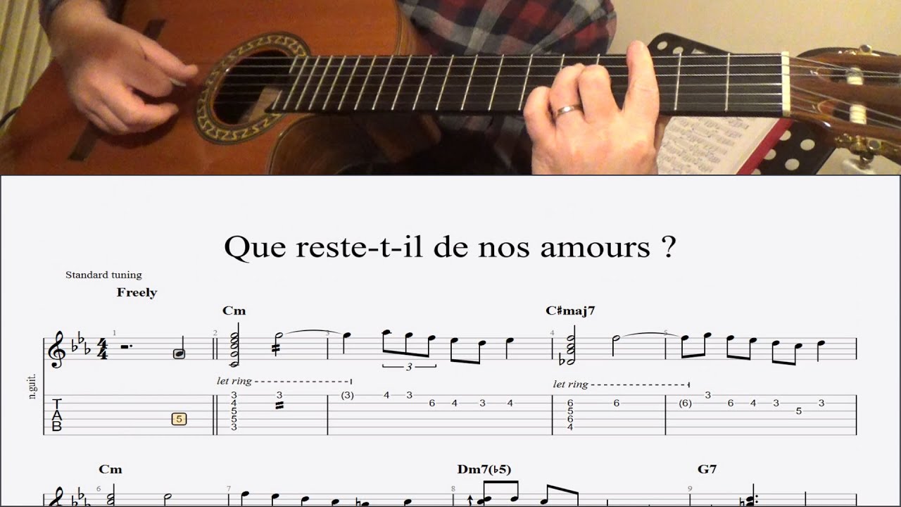 Que reste-t-il de nos amours ? / I Wish You Love + Tab (Solo Jazz Guitar)
