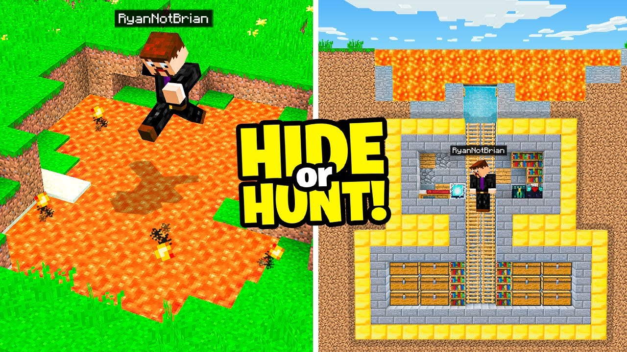 Я создал СЕКРЕТНУЮ базу из лавы в Minecraft.. (Спрячься или охоться)