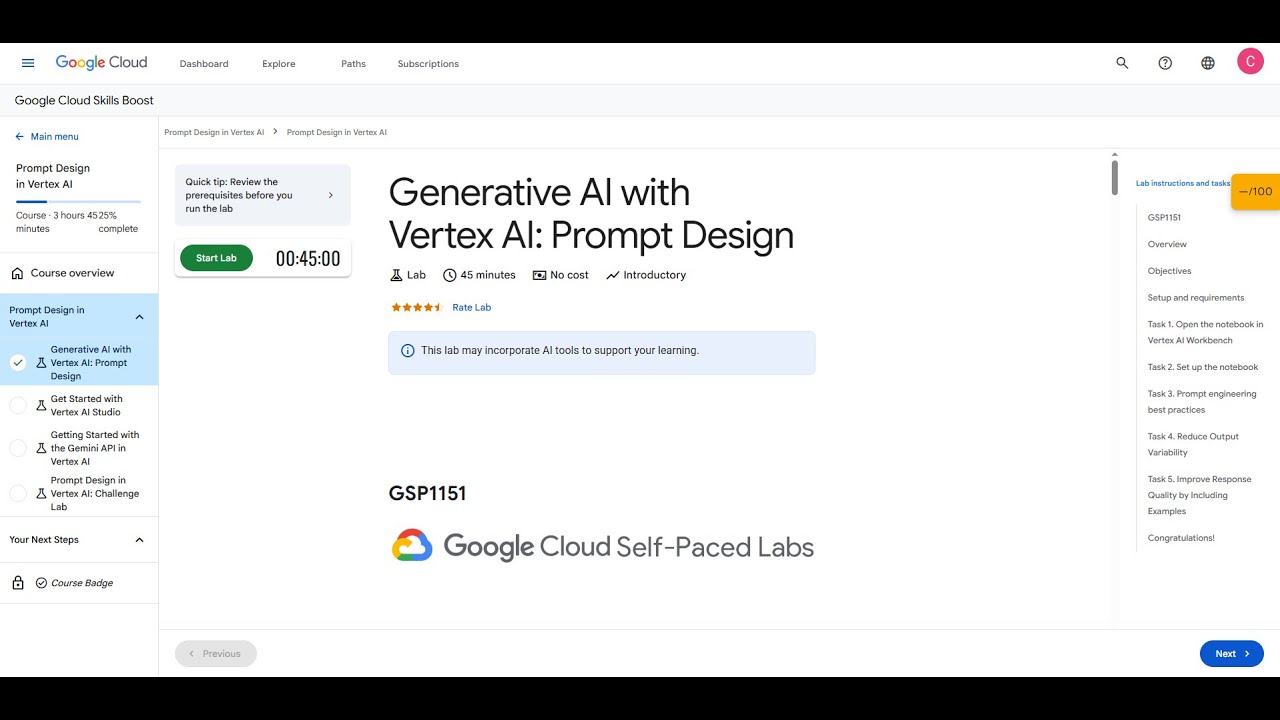📌 Hack2Skill: Разработка подсказок в Vertex AI | Программа обмена опытом в области искусственного...