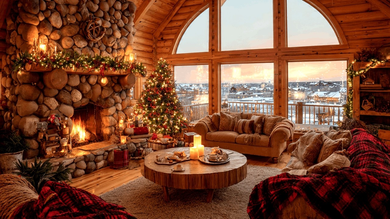 Cozy Christmas Jazz by Fireplace for Work Study Sleep and Relaxing Moments