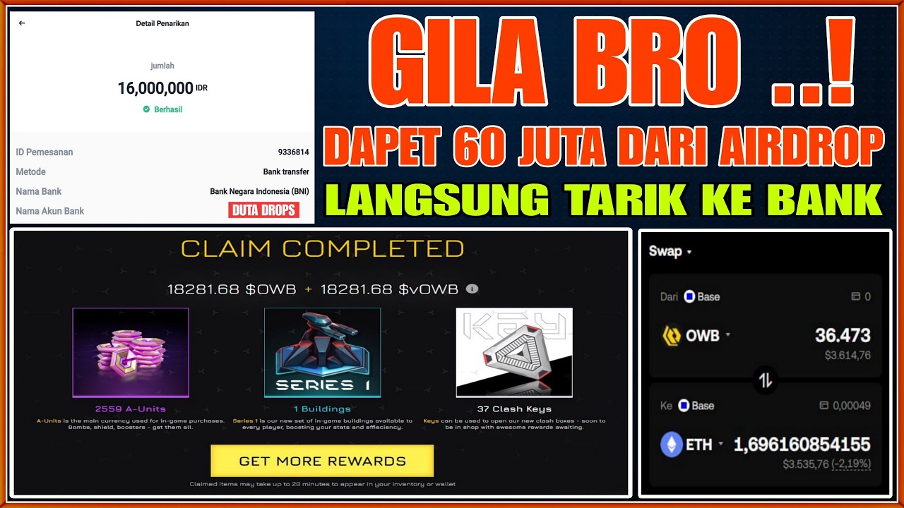 Dapat 60 Juta Rupiah Gratis Dari Airdrop [ #ClashOfCoins ] Claim Rewards Dan Lanjut Garap S3