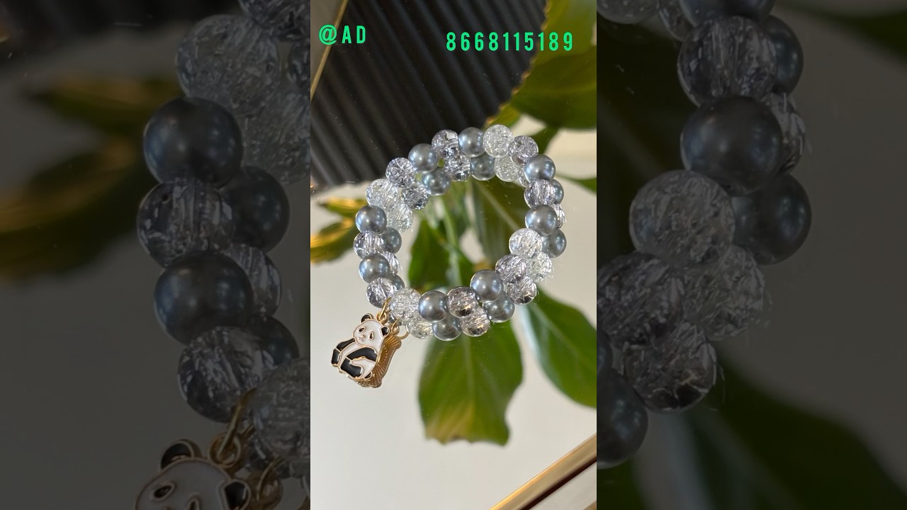 🩶A Grey Panda Bracelet With Transparent beads🩶#shorts #viral #diy