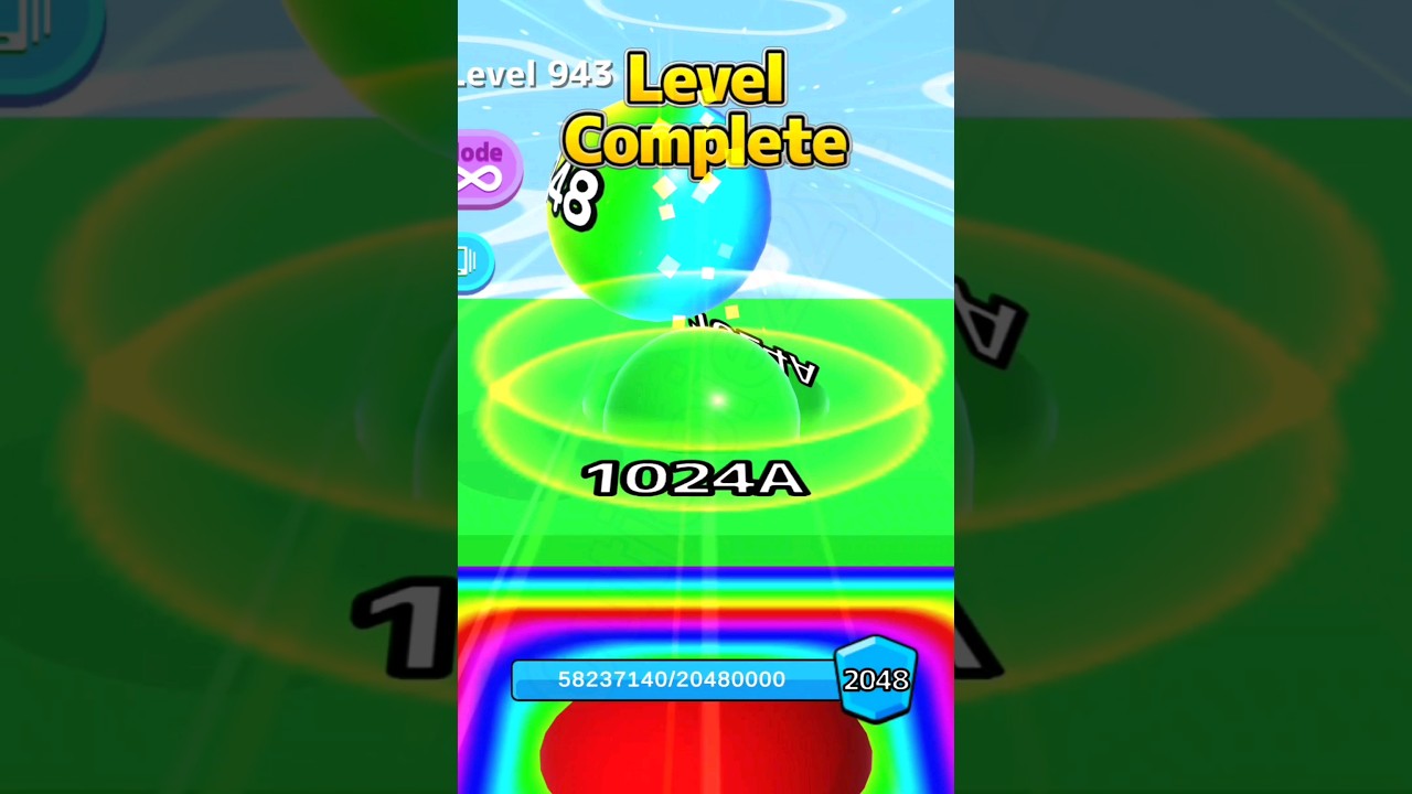 2048 say hello to 1024A ball - Ball Run 2048 #ballgamezone #ballrun2048 #viralshorts #viralshort