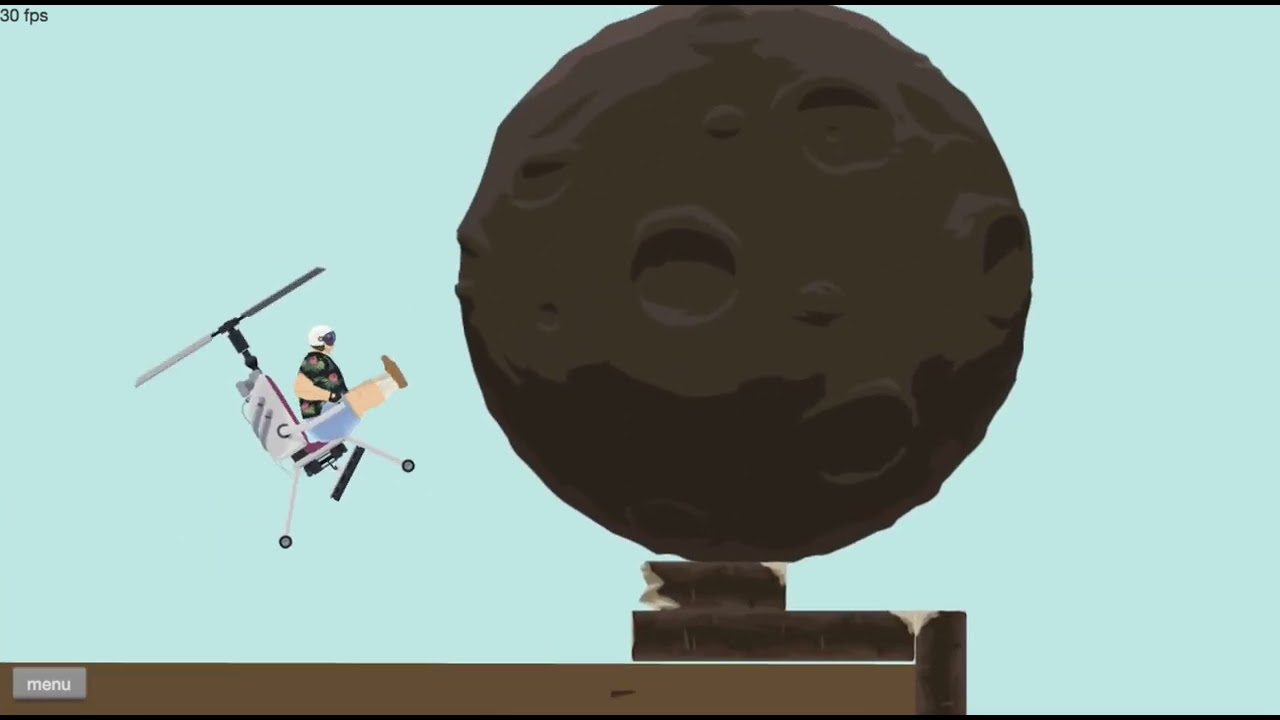 Happy Wheels - Snowy Adventures Demo with Helicopter Man
