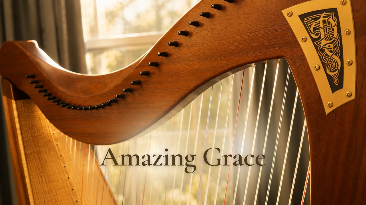 Amazing Grace, simple harp music