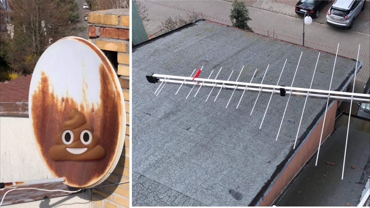 📡30 budżetowa modernizacja starej instalacji sat-tv, antena logarytmiczna emme esse 548 + korozja!
