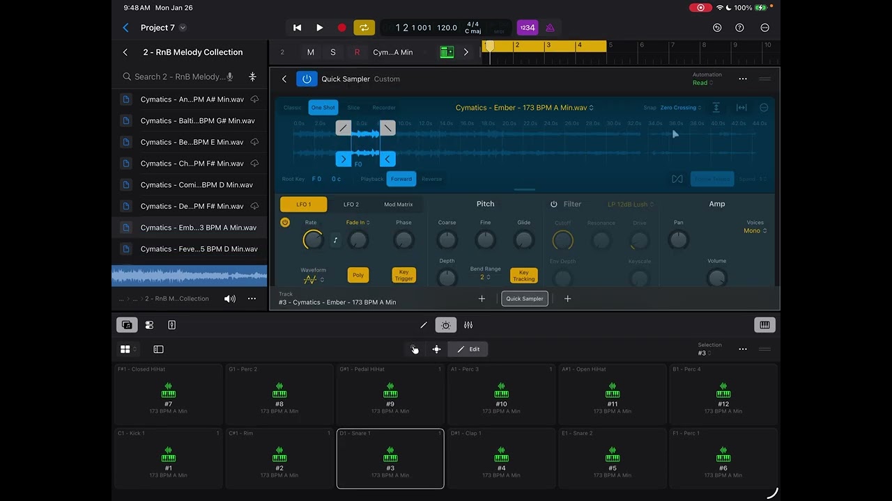 Logic Pro for iPad : per pad sample effects