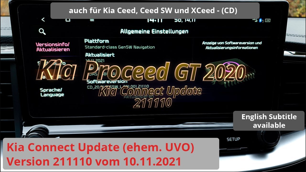Kia Connect Update 211110 (gezeigt im Kia Proceed GT 2020 mit Gen5 Wide)
