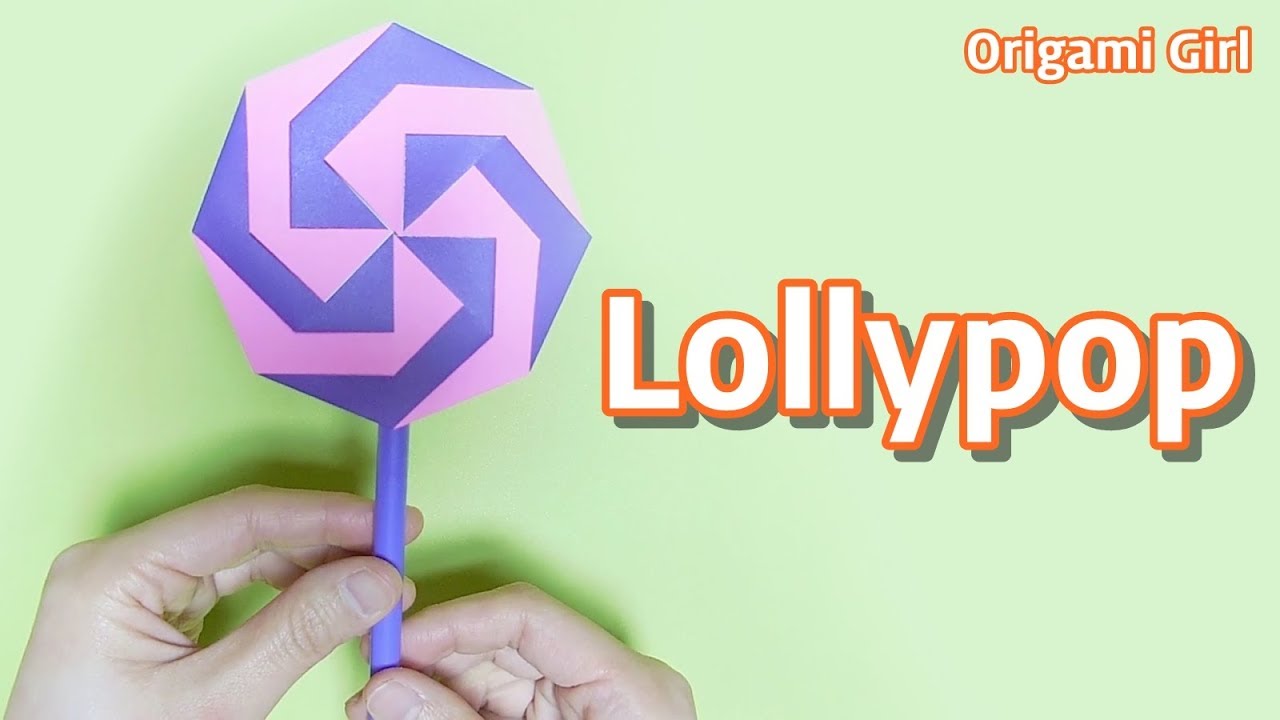 (Origami Girl) Origami Lollypop / Tutorial / Colored Paper
