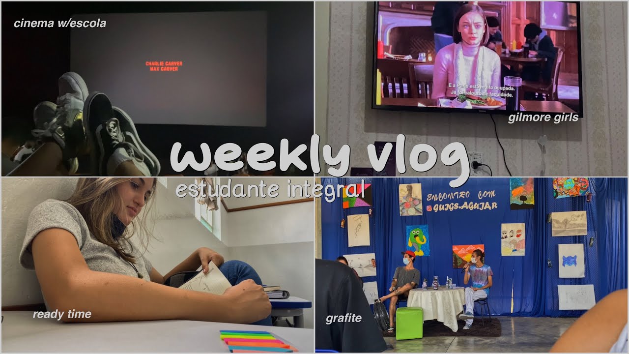 weekly vlog | study with me,rotina,cinema,grafite,entrevista,ensino médio integral 📚🎞