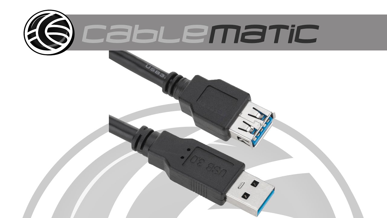 Cable alargador USB 3.0 de 50 cm tipo A Macho a Hembra - distribuido por CABLEMATIC &reg;