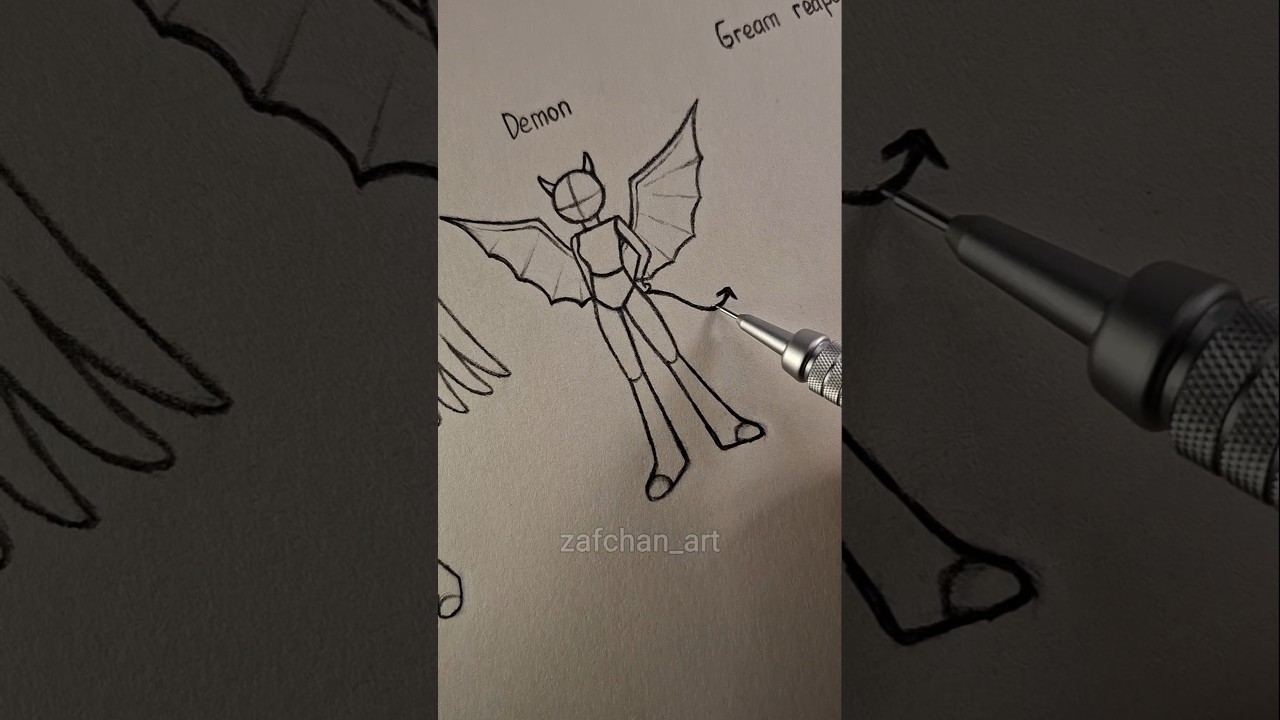 How to draw body tutorial: Angel, demon, & grim reaper ✨️ #drawing #tutorial #howtodraw #art #shorts