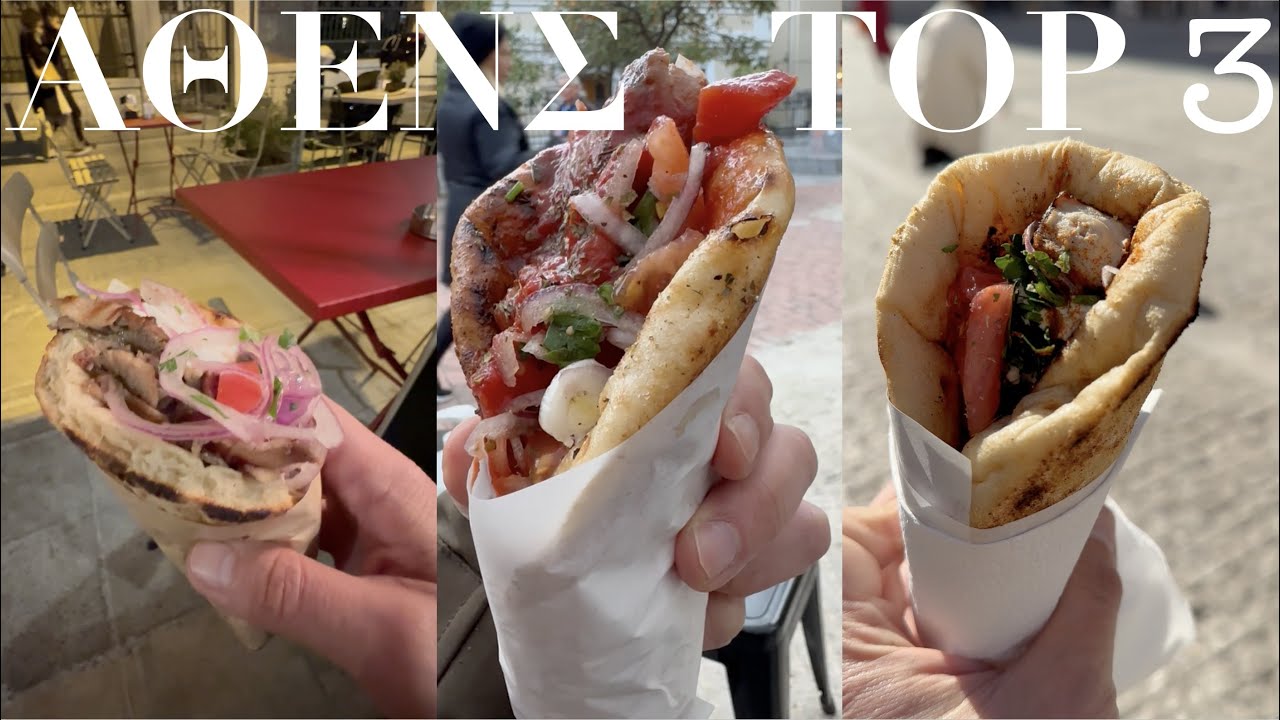 Top 3 Souvlaki in Athens, Greece [4K HDR]