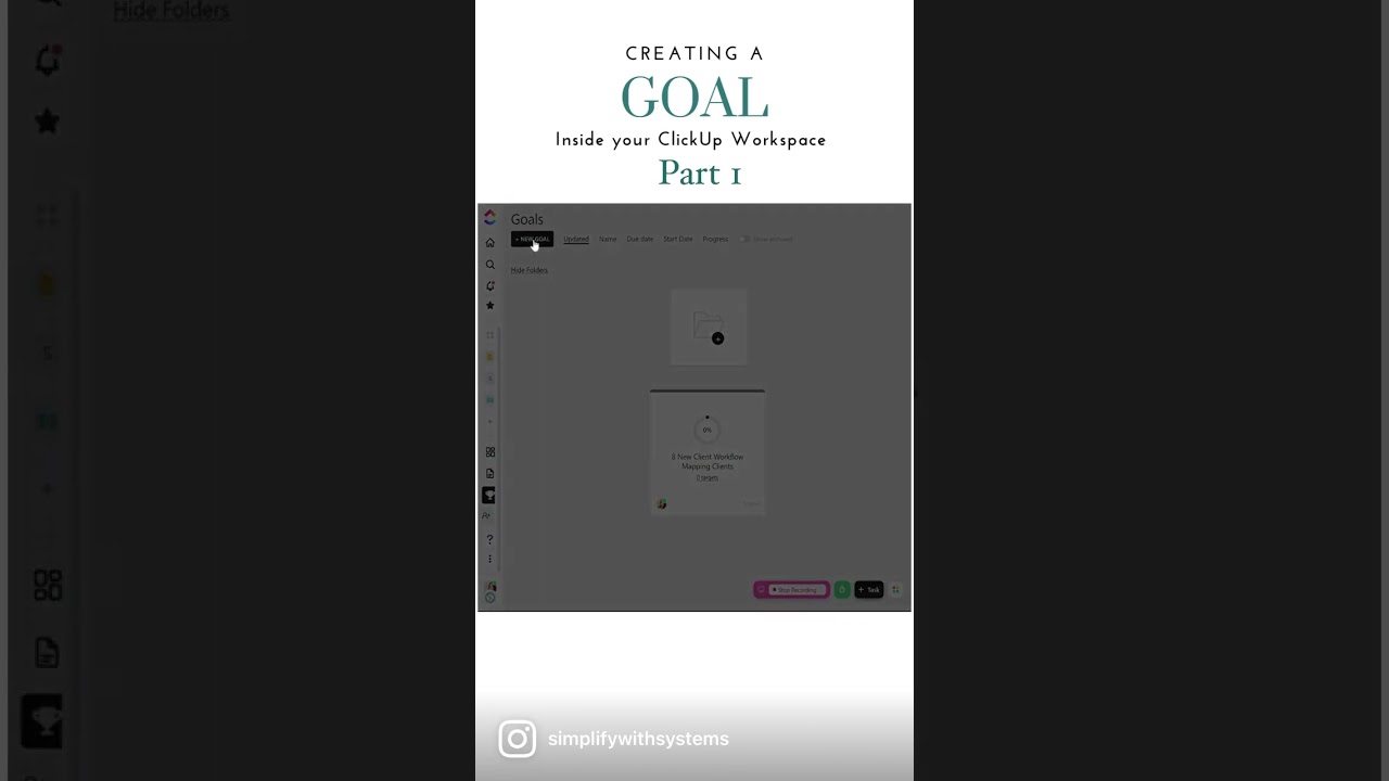 Creating goals inside #ClickUp! #ProjectManagement #Productivity #Process  #Efficiency #Consultant