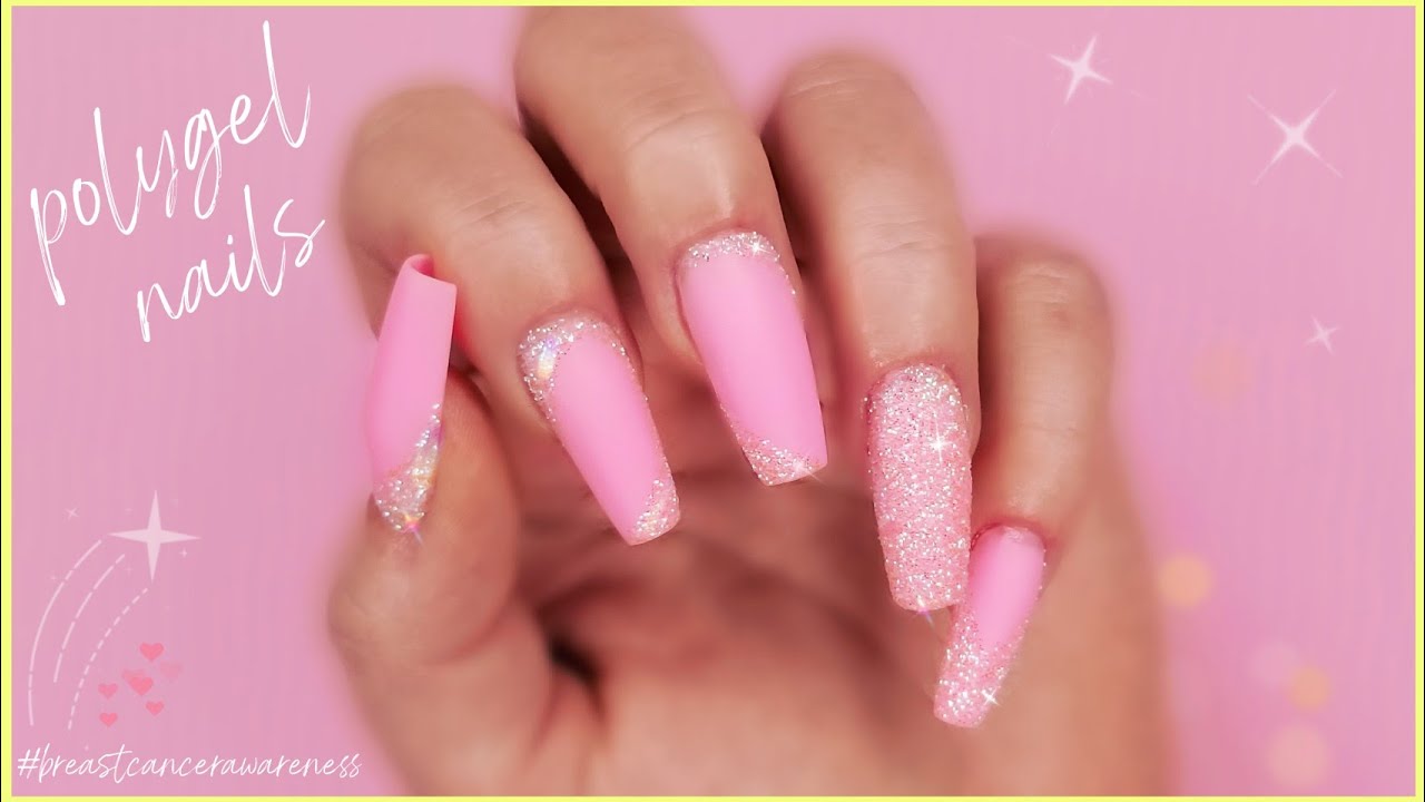 PINK NAILS DESIGN WITH POLYGEL | SUGAR NAILS TUTORIAL 🍭