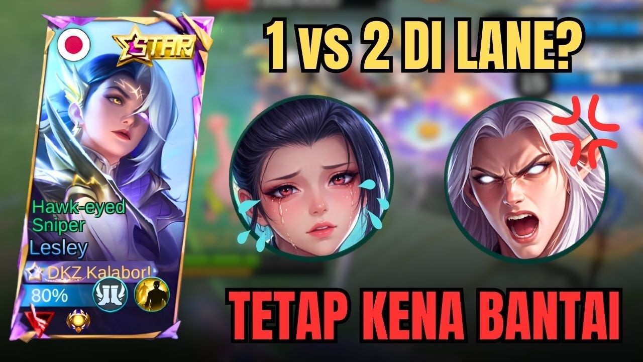 Lesley 1 vs 2 Hanabi + Estes di Gold Lane 💀 Late Game Maniac | Mobile Legends
