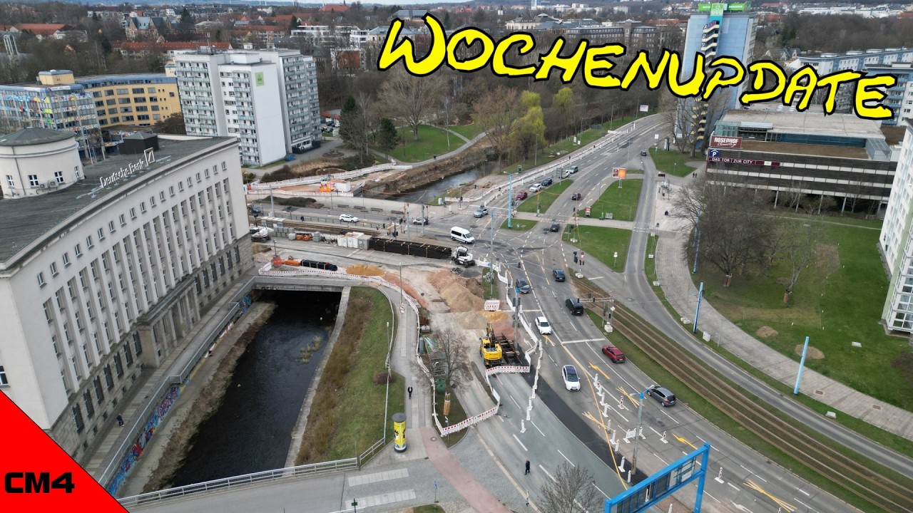 Baustelleneinrichtungsfläche am Hauptbahnhof ► Chemnitzer Modell Stufe 4 KW11/2026 mit Drohne