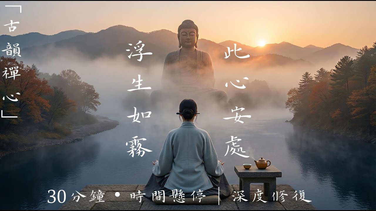 [沉浸式靜心・30分鐘古風國樂][樂山佛境] 萬古長川，一念慈悲：在樂山大佛的暮色霧氣中，聽見靈魂的聲音・《江佛對問》｜Relaxation & Mindfulness