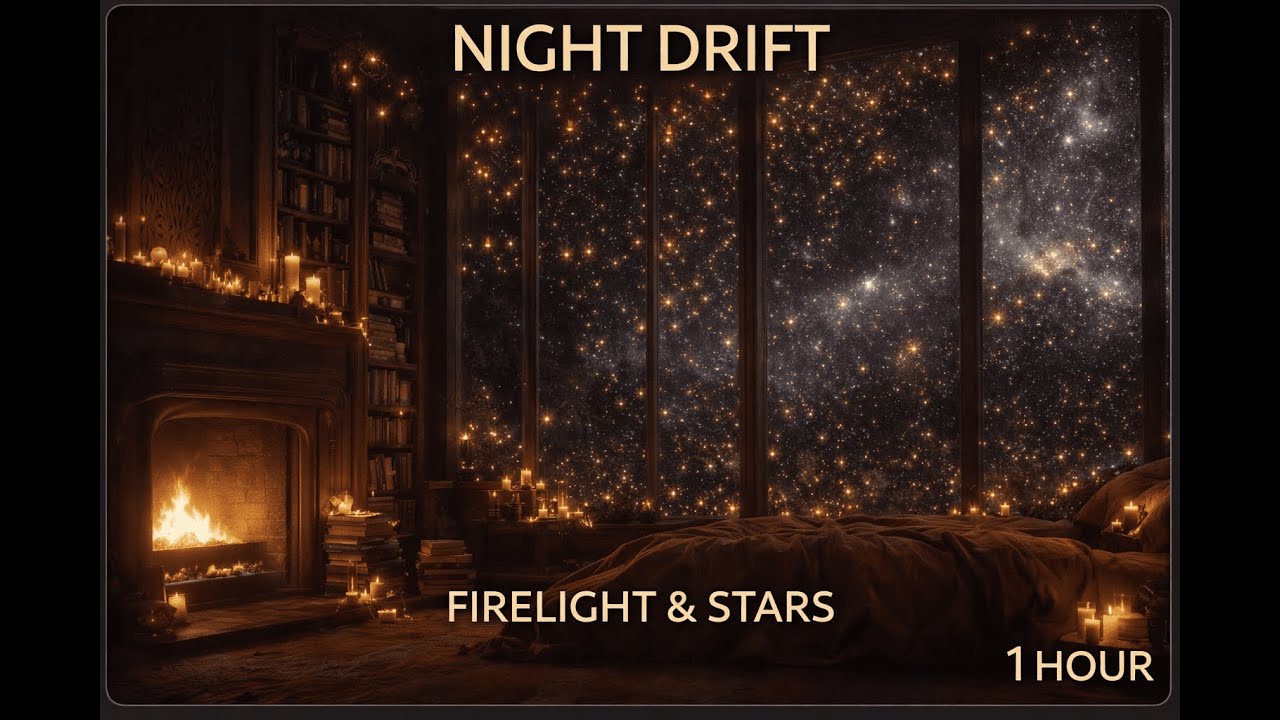 Night Drift — Quiet Room, Star-Filled Night Beyond the Glass (1 Hour)