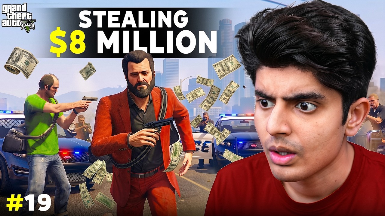 WE ROBBED BIGGEST BANK IN THE CITY | GTA 5 PART 19 (HINDI DUBBED)