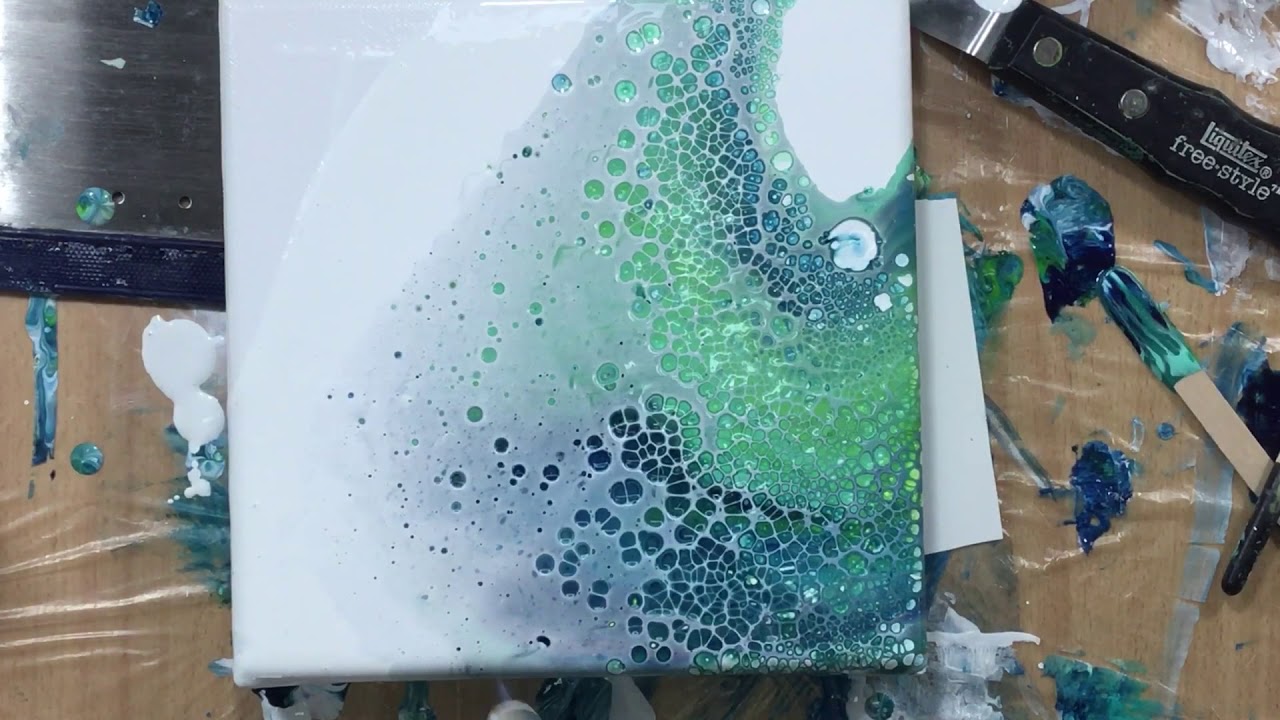 ( 355 ) Push and pull acrylic pour stunning cells.