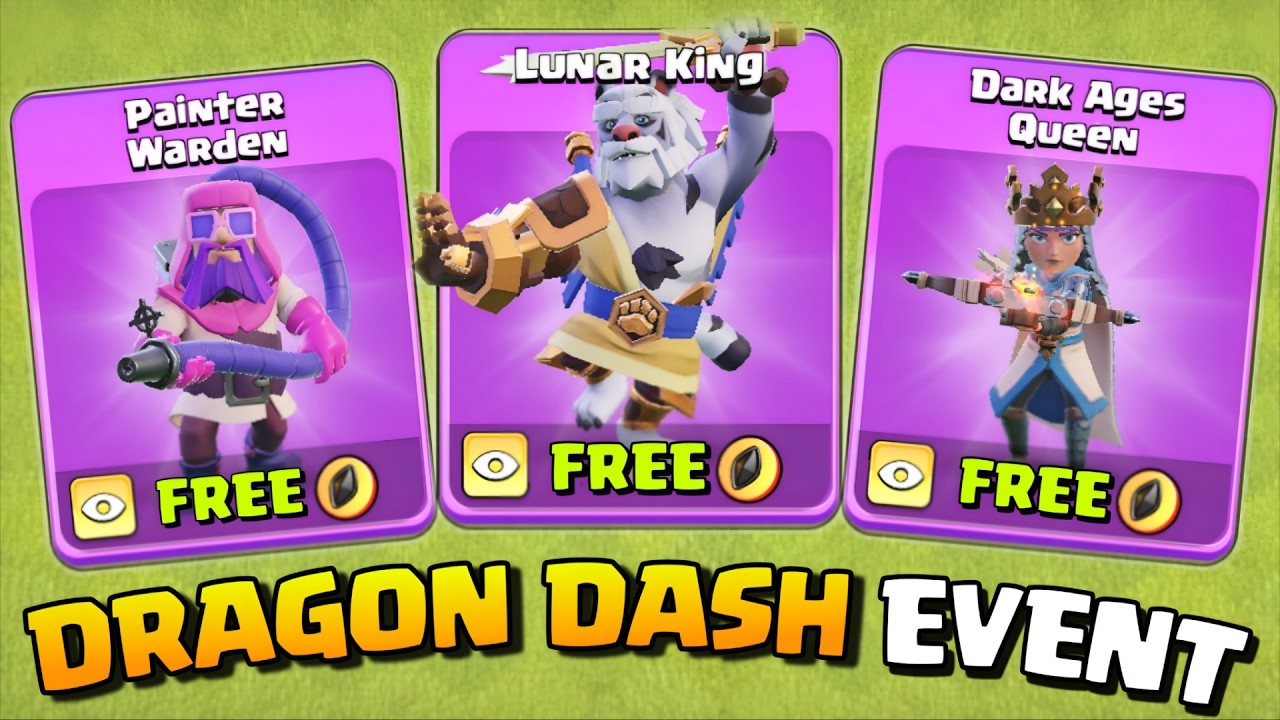 Lunar King, Dark Ages Queen, Painter Warden, Pixel Champion Skin Review - Clash of Clans