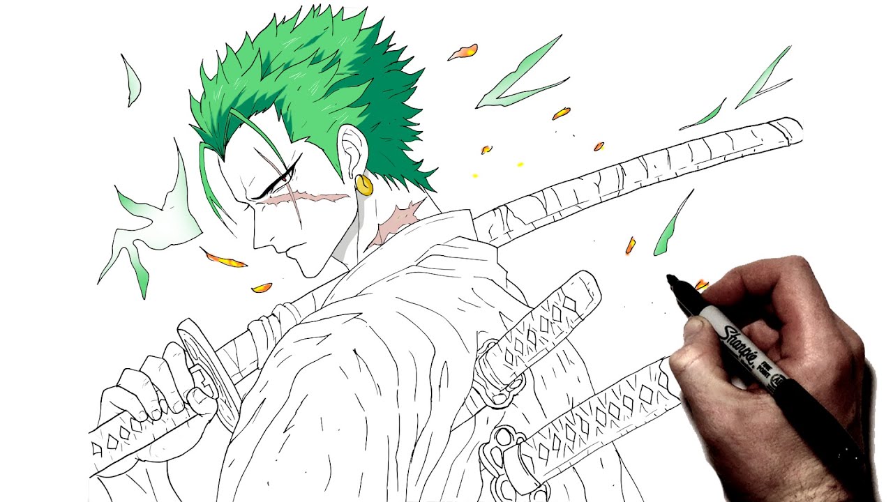 Как нарисовать Ророноа Зоро (ALT) | Пошаговое руководство | One Piece