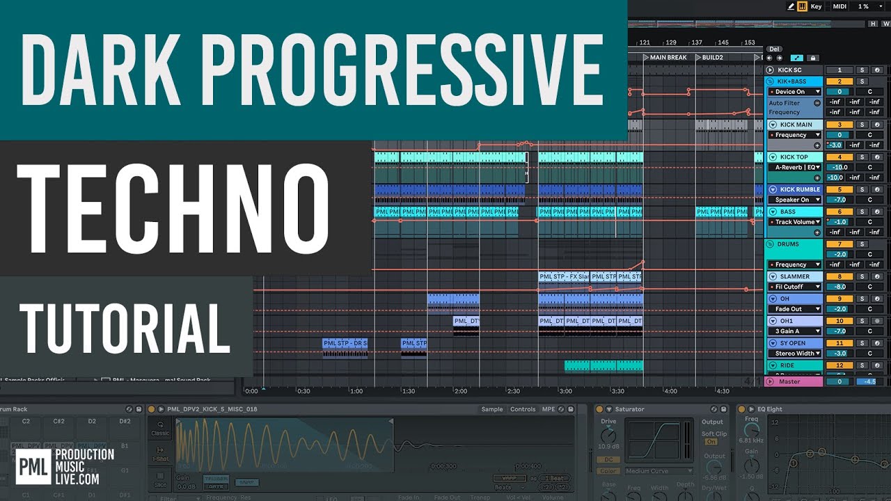 Dark Progressive Techno | DRUMS, BASS & FX | Ableton Tutorial