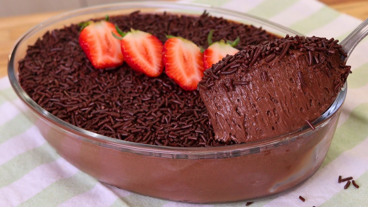 SEM GELATINA, CHANTILLY OU OVO CRU! | MOUSSE DE CHOCOLATE FÁCIL, CREMOSA E AERADA | SOBREMESA PÁSCOA